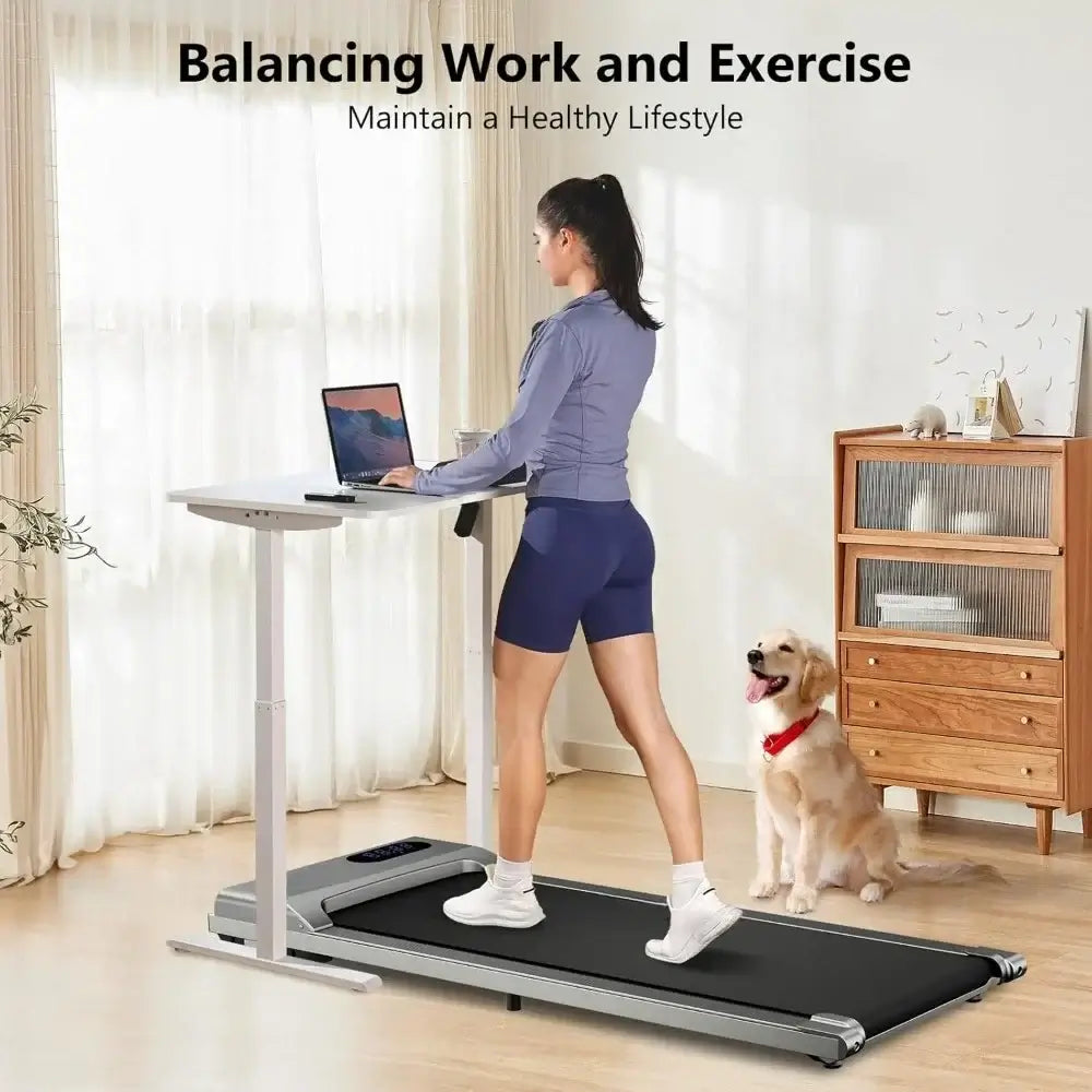 Walking Pad Treadmill 330lb Capacity – Portable Under Desk LED