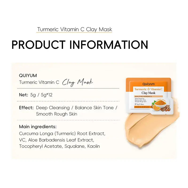Turmeric & Vitamin C Mud Mask – Clarifies & Fights Acne
