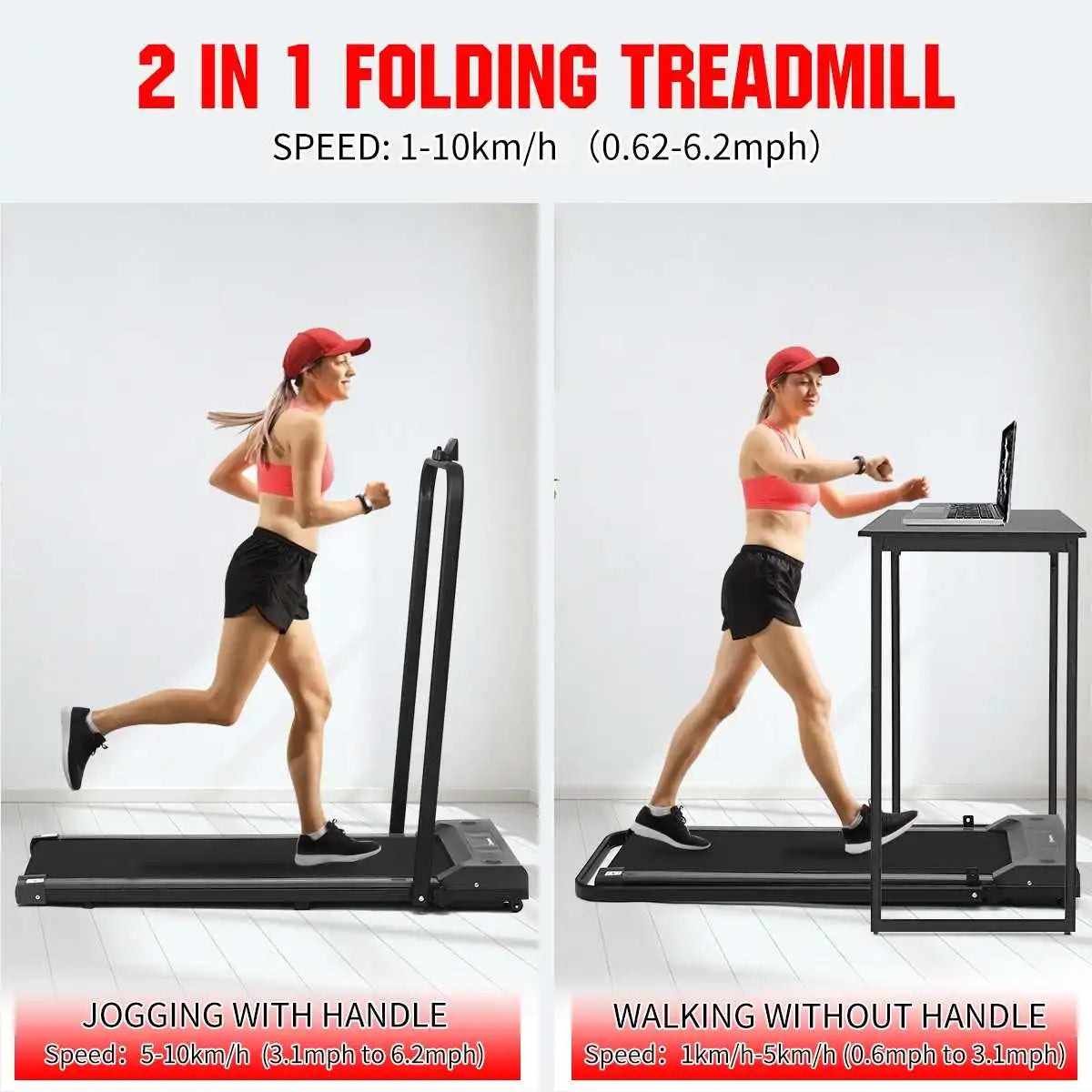 Electric Treadmill – Foldable with Bluetooth & Built-In Speakers