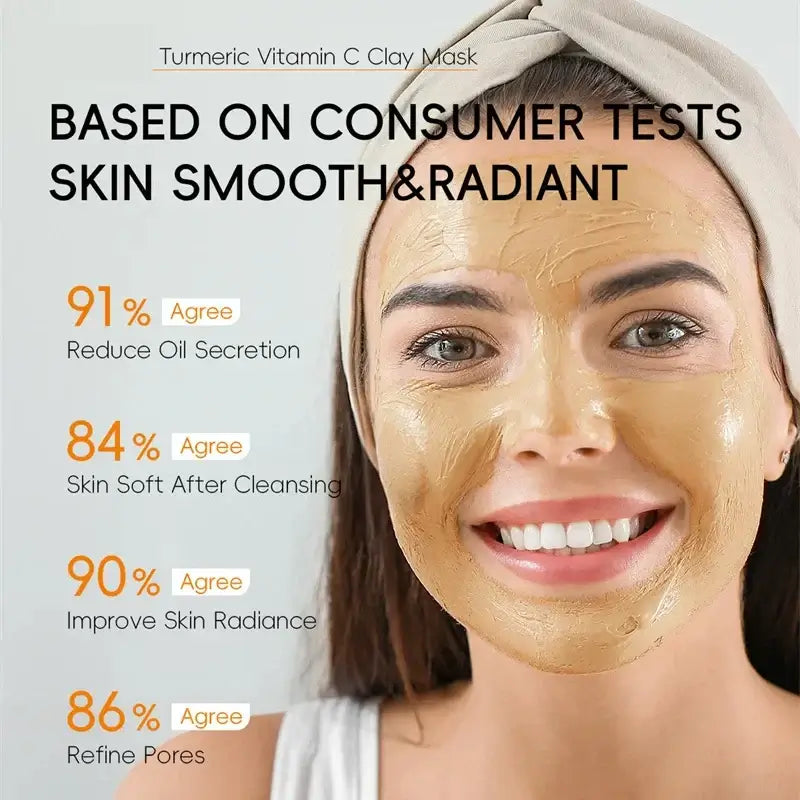 Turmeric & Vitamin C Mud Mask – Clarifies & Fights Acne