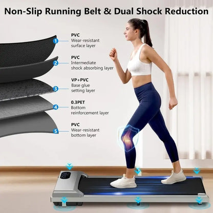 Walking Pad Treadmill 330lb Capacity – Portable Under Desk LED
