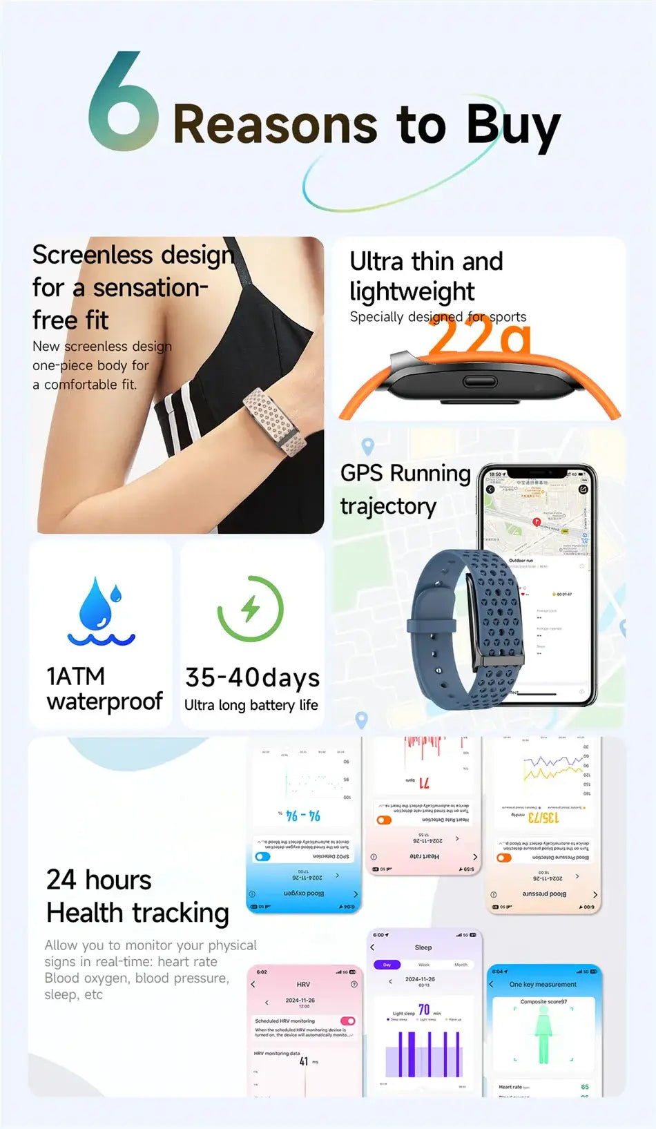 LIGE Smart Wristband – All-Day Health & Fitness Tracker