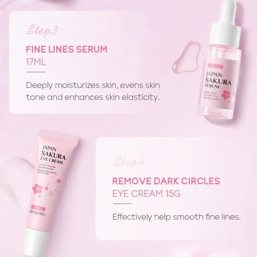 Sakura Skincare Set – 29pcs Deep Cleansing & Moisturizing Kit