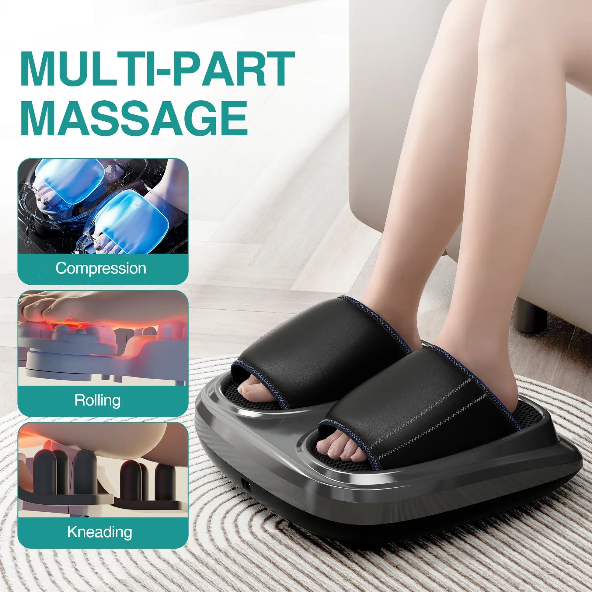 Foot Massager with Heat – Kneading & Rolling Therapy for Feet