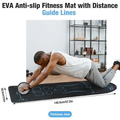 Yoga & Ab Roller Mat – Non-Slip, Shock-Absorbing Workout Pad
