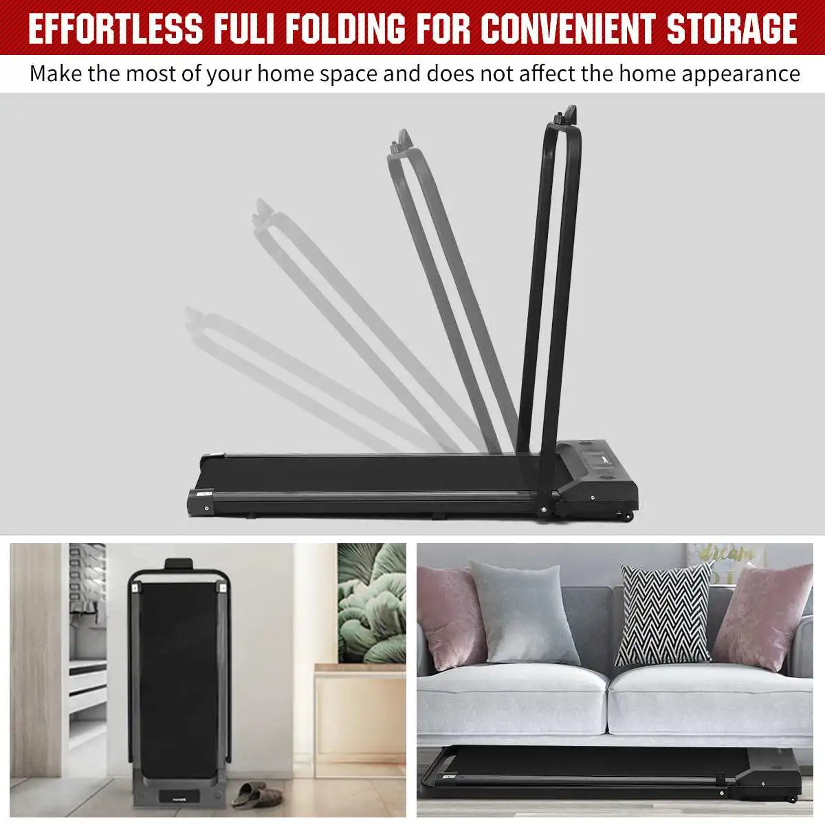 Electric Treadmill – Foldable with Bluetooth & Built-In Speakers