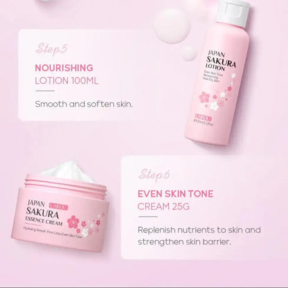 Sakura Skincare Set – 29pcs Deep Cleansing & Moisturizing Kit