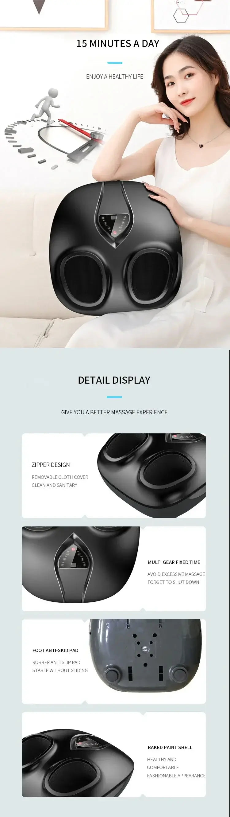6D Electric Shiatsu Foot Massager – Heat, Air & Vibration Relief