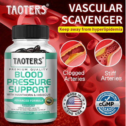 Premium blood pressure supplement for cardiovascular and heart health, helping balance blood pressure and improve blood flow