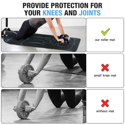 Yoga & Ab Roller Mat – Non-Slip, Shock-Absorbing Workout Pad