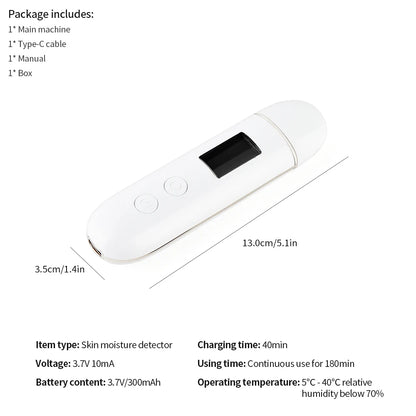 Skin Moisture Detector Face Skin Moisture&Oil Content Skin Analyzer Elastic Skin Age Test Meter Fluorescent Agent Detector