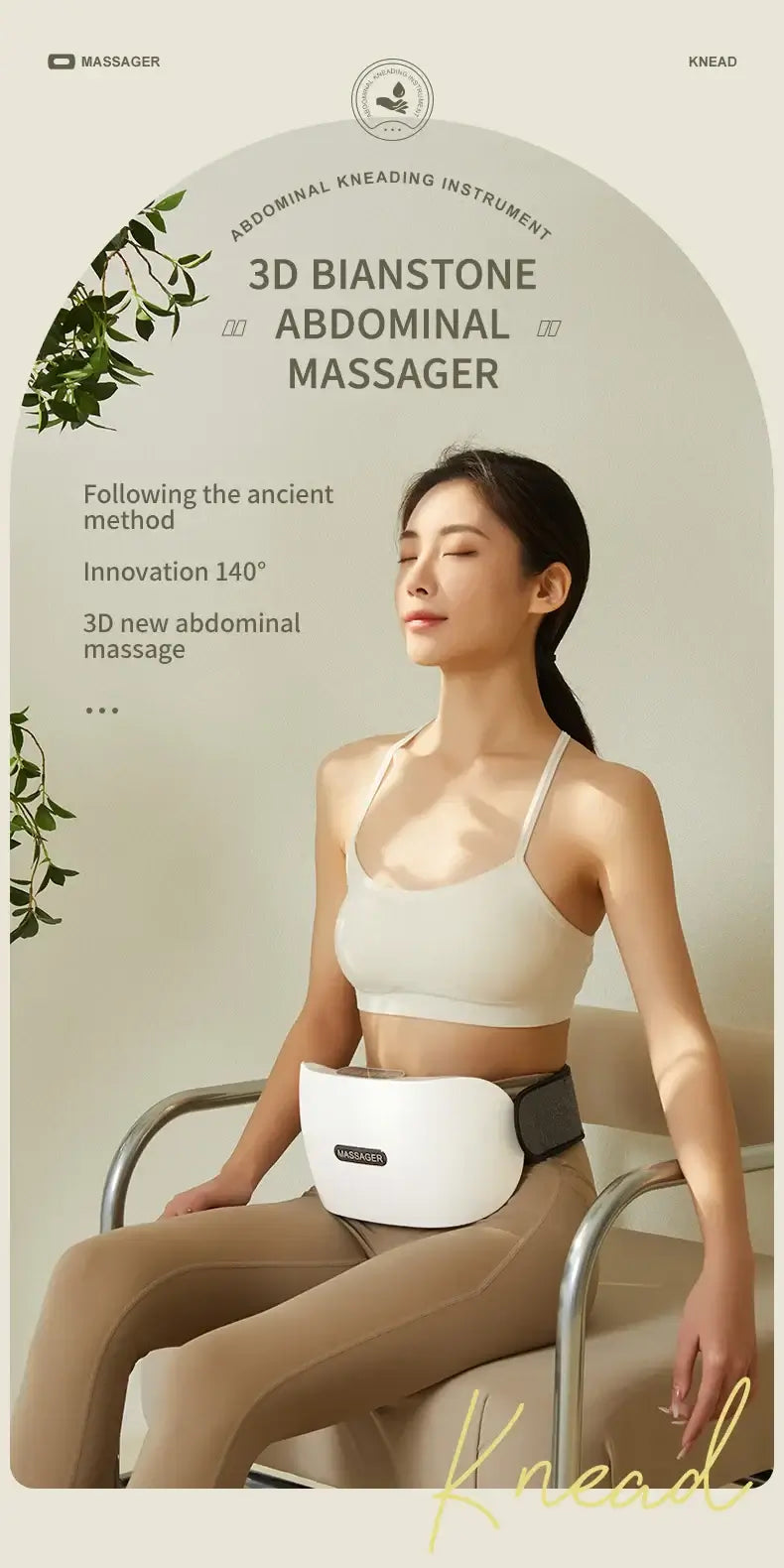 Automatic Abdominal Massager – Bian Stone Belly Rub Tool