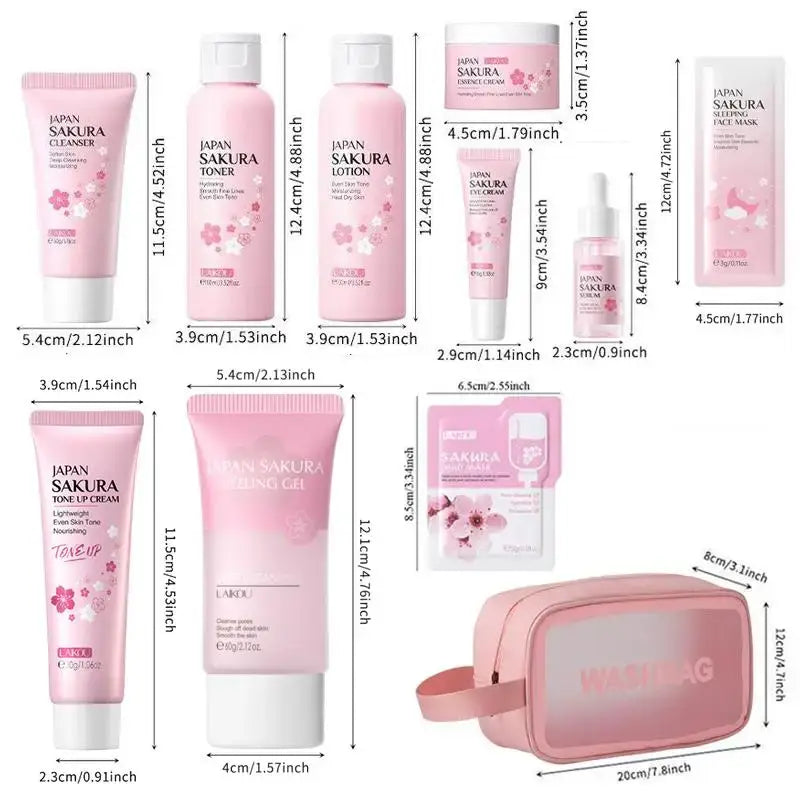 Sakura Skincare Set – 29pcs Deep Cleansing & Moisturizing Kit