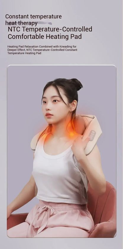 Electric Neck & Shoulder Massager – Shiatsu Kneading & Heat