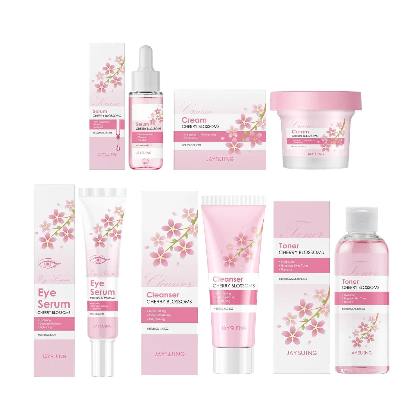 Sakura Skincare Set – Brightening & Anti-Wrinkle Face Kit