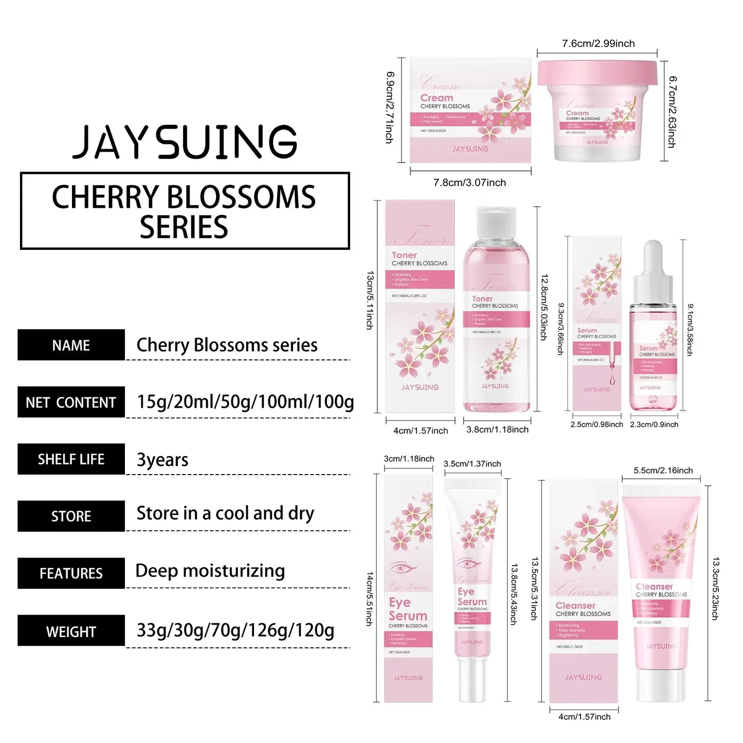 Sakura Skincare Set – Brightening & Anti-Wrinkle Face Kit