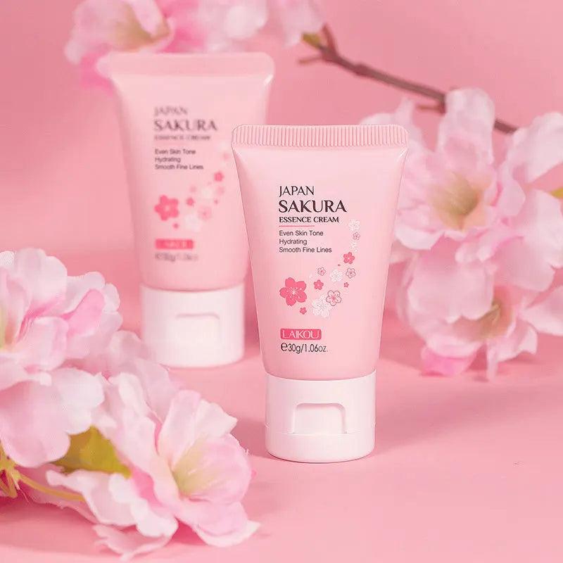 SAKURA  Skincare Set Complete Facial Care Including Eye Cream, Cleanser, Facial Oil, Lip Mask, PeelOff Mask Moisturizing For ALL