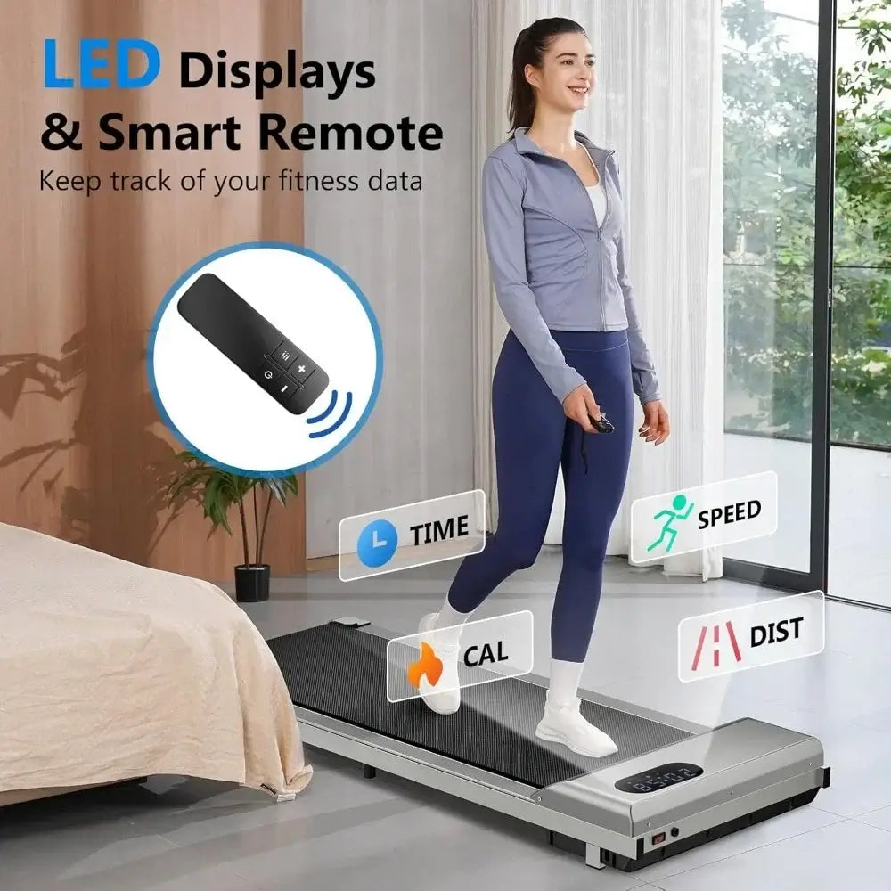 Walking Pad Treadmill 330lb Capacity – Portable Under Desk LED