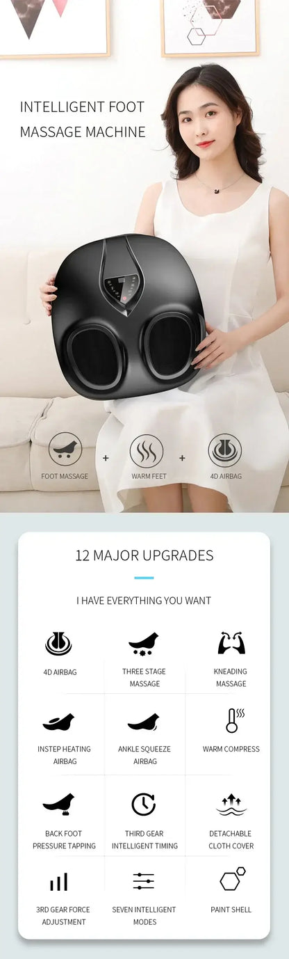 6D Electric Shiatsu Foot Massager – Heat, Air & Vibration Relief