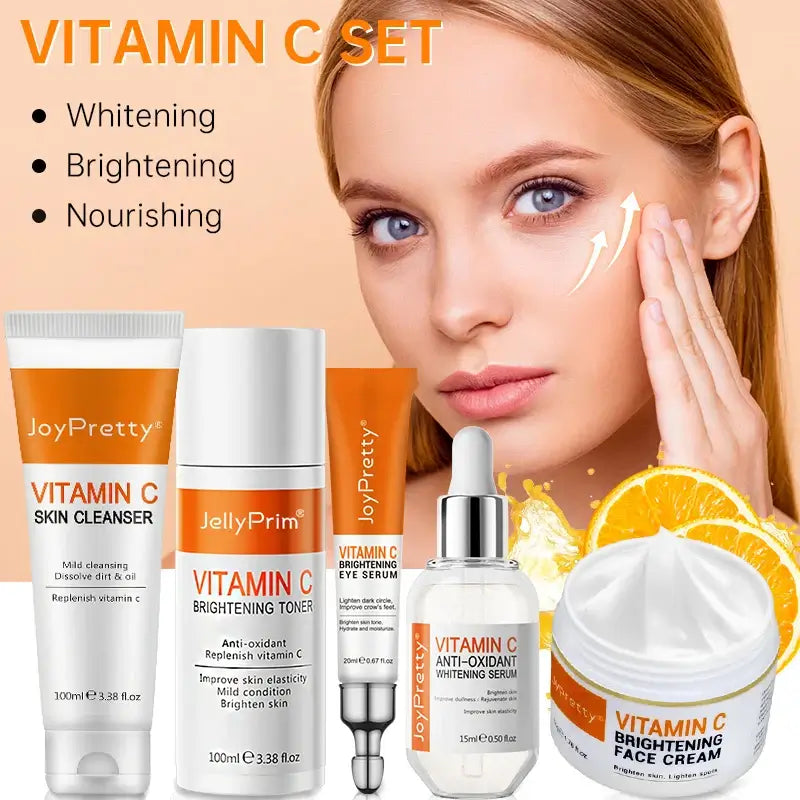 JoyPretty Vitamin C Whitening Face Set – 5PCS Skincare Kit