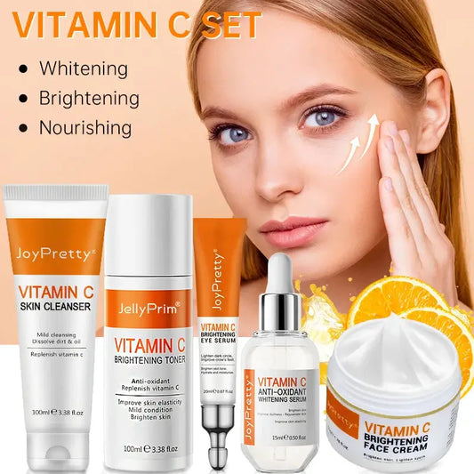 JoyPretty Vitamin C Whitening Skincare Set – 5PCS Korean Kit