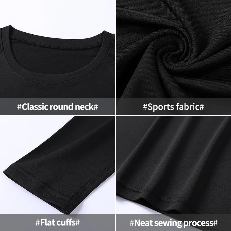 Fitness Clothes: Tights Men'S Quick-Drying Long-Sleeved Sports Underwear Suit Football Training Basketball Base Ski Four Seasons