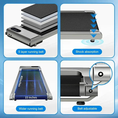 Walking Pad Treadmill 330lb Capacity – Portable Under Desk LED