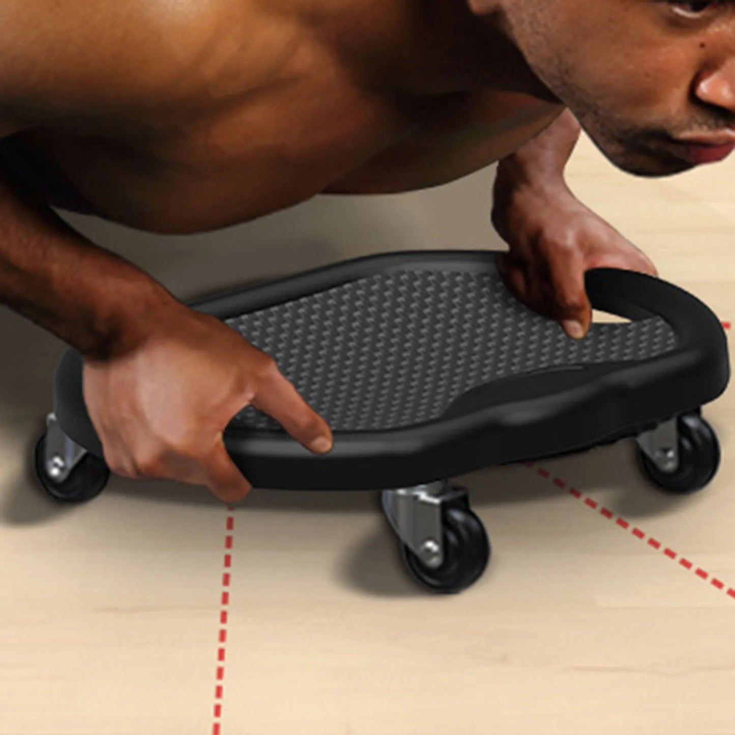 Fitness Abdominal Exercise Plate with Four Wheels 360 Degree Rotation, Full Body Workout Fitness