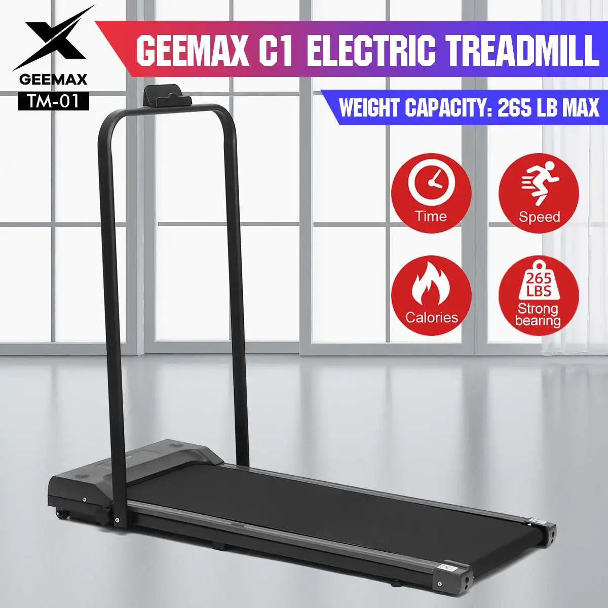 Electric Treadmill – Foldable with Bluetooth & Built-In Speakers