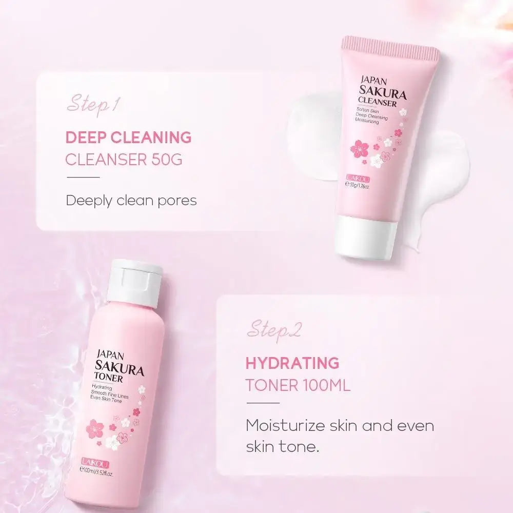 Sakura Skincare Set – 29pcs Deep Cleansing & Moisturizing Kit
