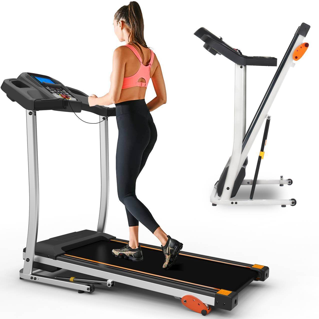 Folding Treadmill with LCD – Walking & Running Cardio Machine