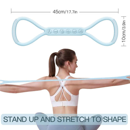 8-Character Silicone Yoga Bands Set – Light, Medium & Heavy