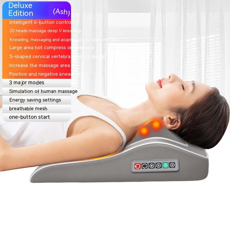 Neck & Lumbar Massager Cushion – Back & Spine Kneading Pillow
