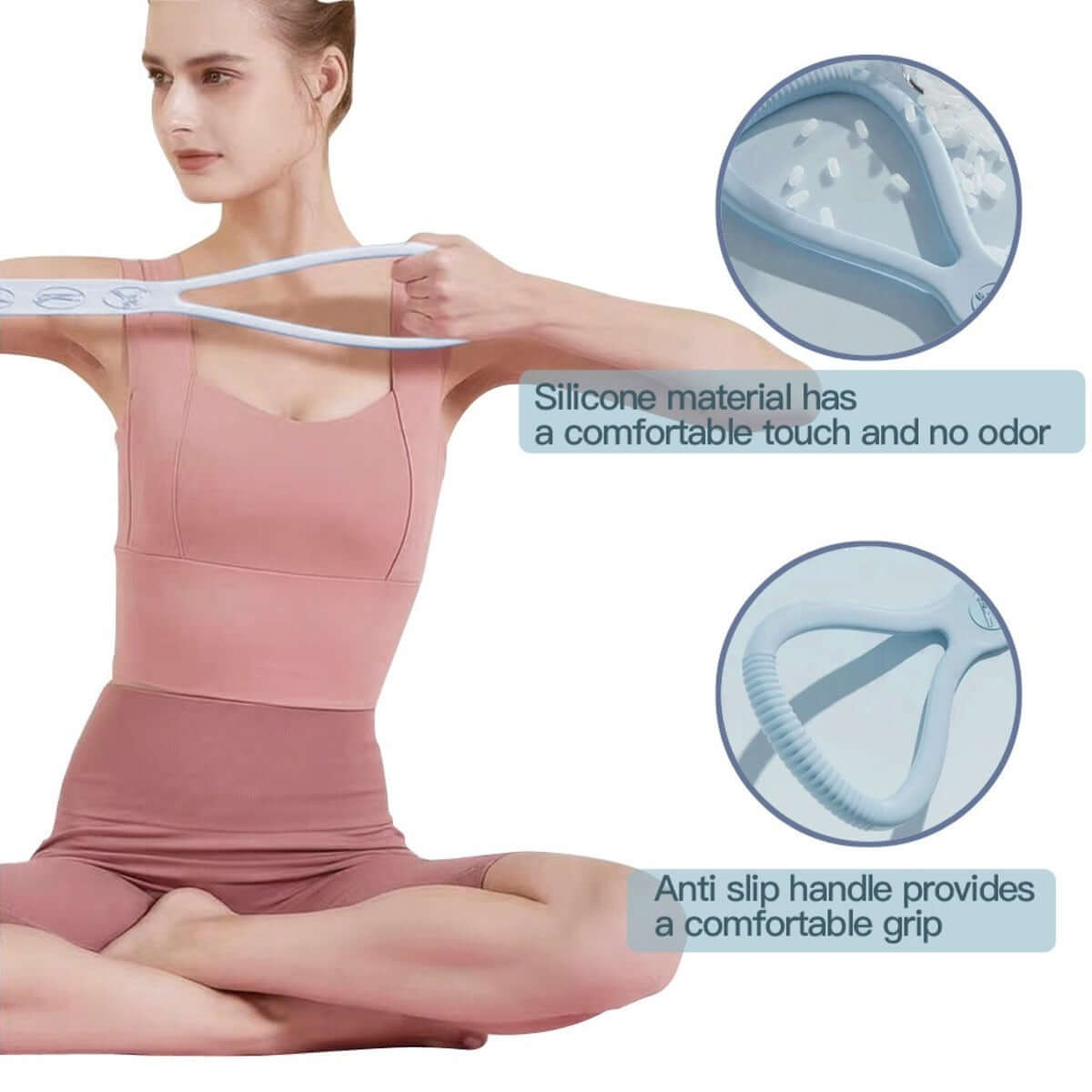 8-Character Silicone Yoga Bands Set – Light, Medium & Heavy