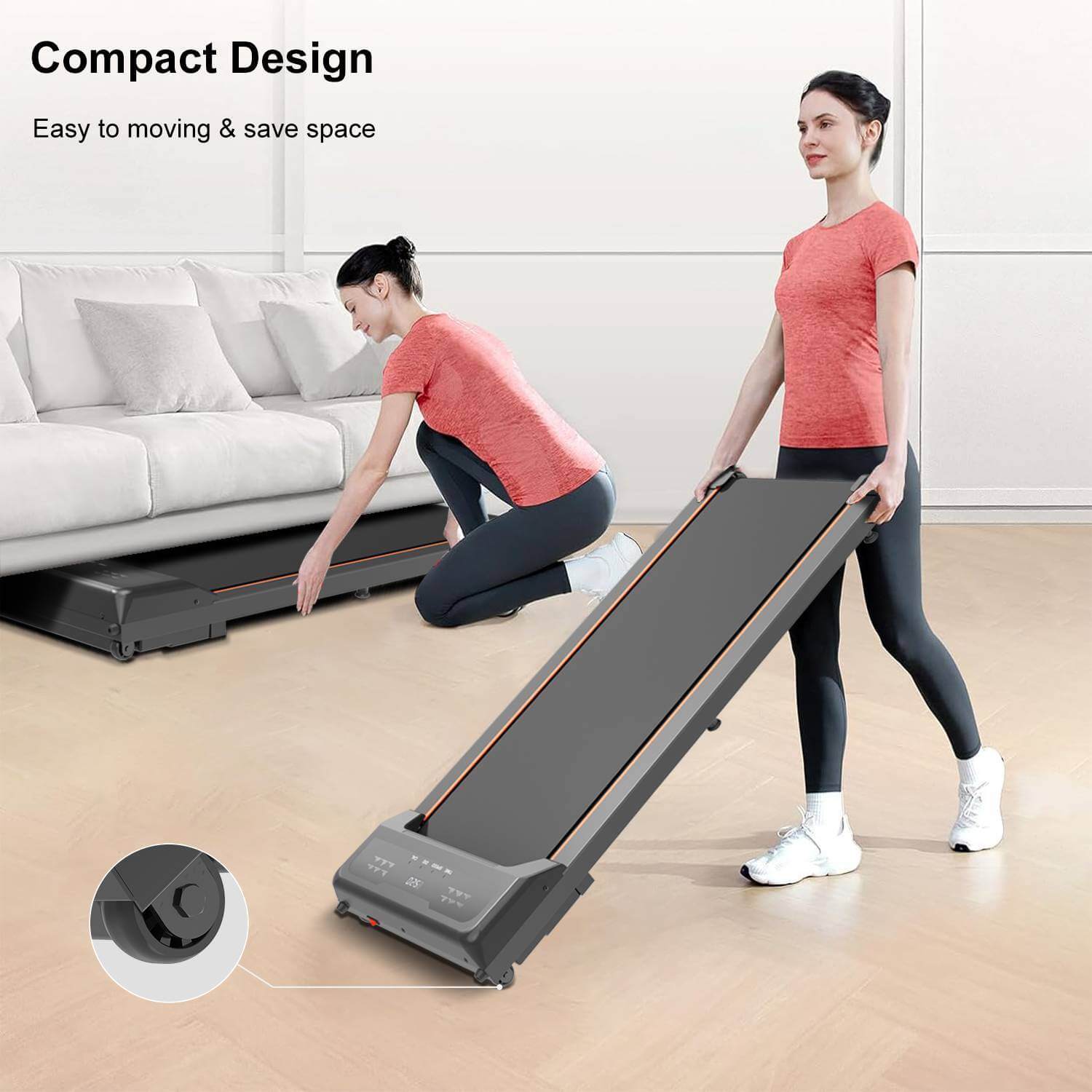 Under Desk Treadmill – Walking Pad with LED Display & Remote Control