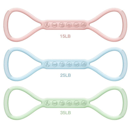 8-Character Silicone Yoga Bands Set – Light, Medium & Heavy