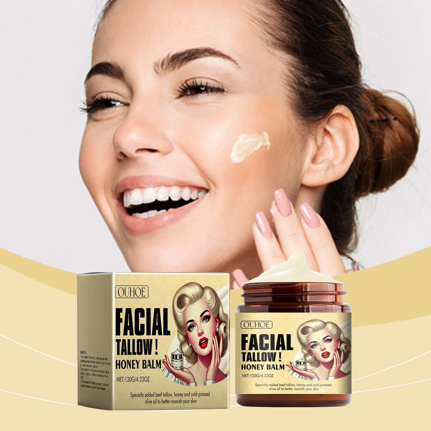 OUHOE Tallow Honey Moisturizing Cream – Deep Nourishment for Silky, Healthy Skin